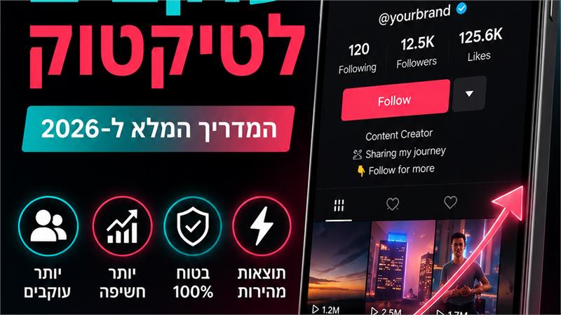 קניית עוקבים לטיקטוק - כדאי? המדריך המלא לישראלים ב-2026